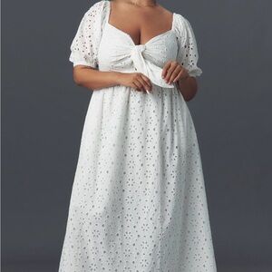 Anthropologie White Eyelet Maxi Dress NWT